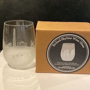 Uncommon Goods etched skyline wine glass - Washington DC